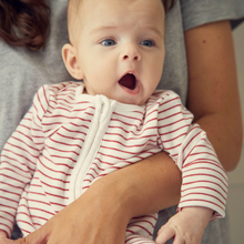 Load image into Gallery viewer, Ruby Stripe Clever Zip Sleepsuit