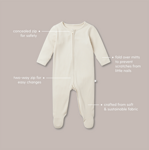 Ribbed Clever Zip Sleepsuit - Berry