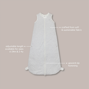 Ribbed Front Opening Sleeping Bag 1.5 Tog - Blush