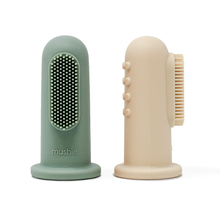 將圖片載入圖庫檢視器 Finger Toothbrush (Shifting Sand/Cambridge Blue)