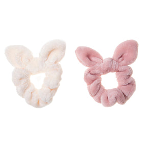 Fluffy Bunny Ears Scrunchie 2 Pack