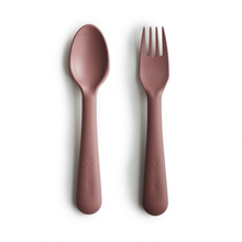 Load image into Gallery viewer, Dinnerware Fork and Spoon Set (Woodchuck)
