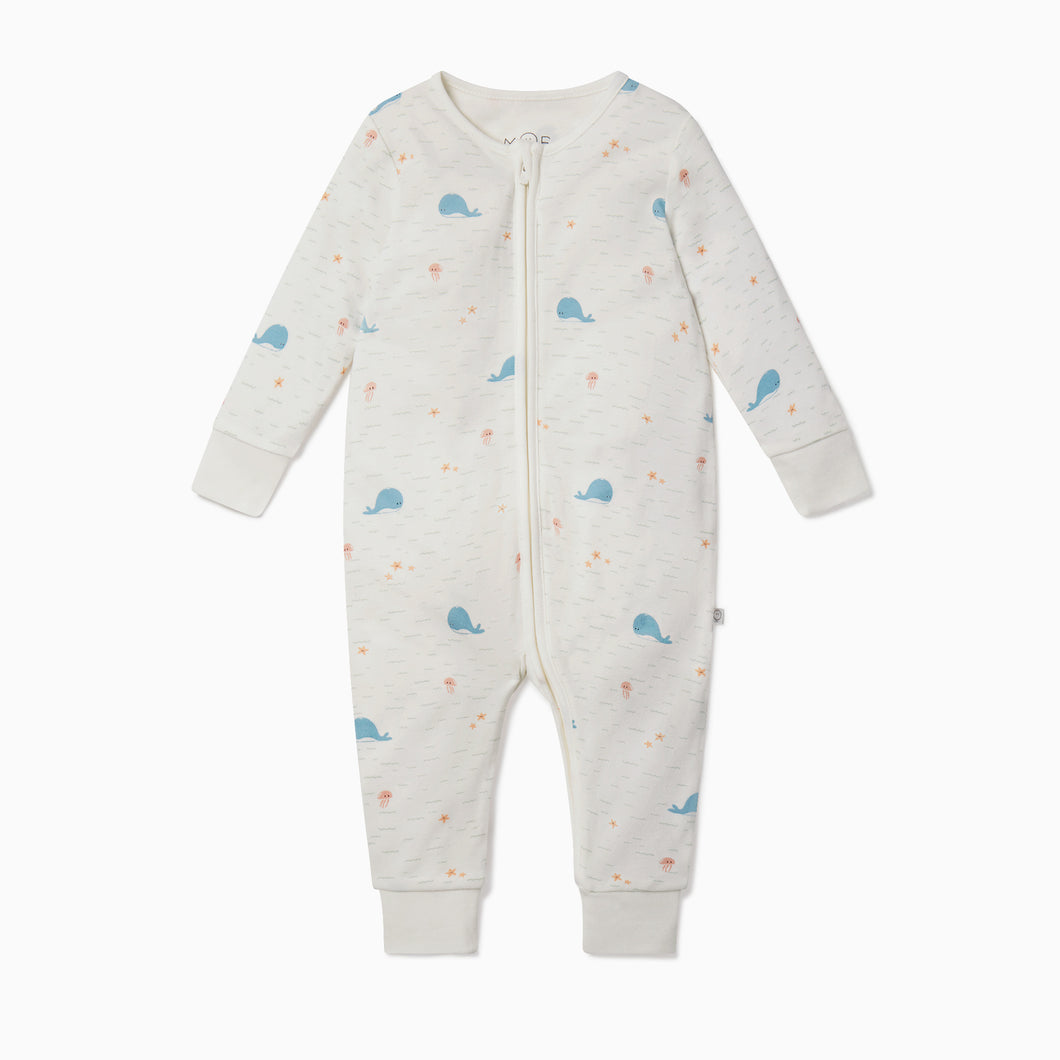 Whale Zip-Up Sleepsuit