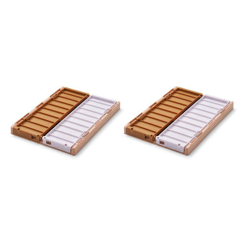 WESTON MEDIUM STORAGE BOX 2 PACK BEIGE/PURPLE