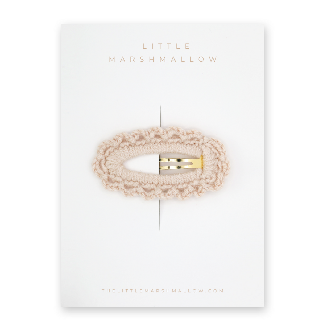 Crochet Clip // Blush Cream