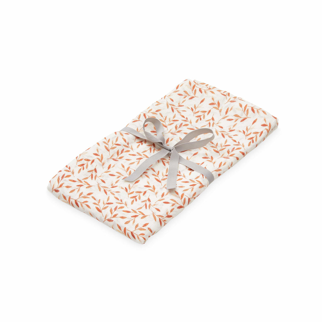 CamCam Copenhagen Nursery Swaddle - GOTS Caramel Leaves