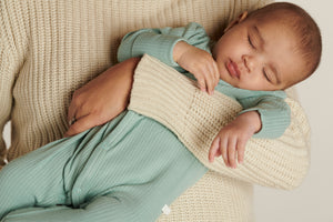 Ribbed Front Opening Sleepsuit 2 Pack Sky/Mint