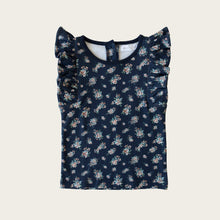 Load image into Gallery viewer, Jamie Kay Bodysuit 3y Organic Cotton Frill Singlet - Sapphire Floral