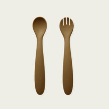 Load image into Gallery viewer, Jamie Kay Nursing &amp; Feeding Spoon &amp; Fork Set - Honey
