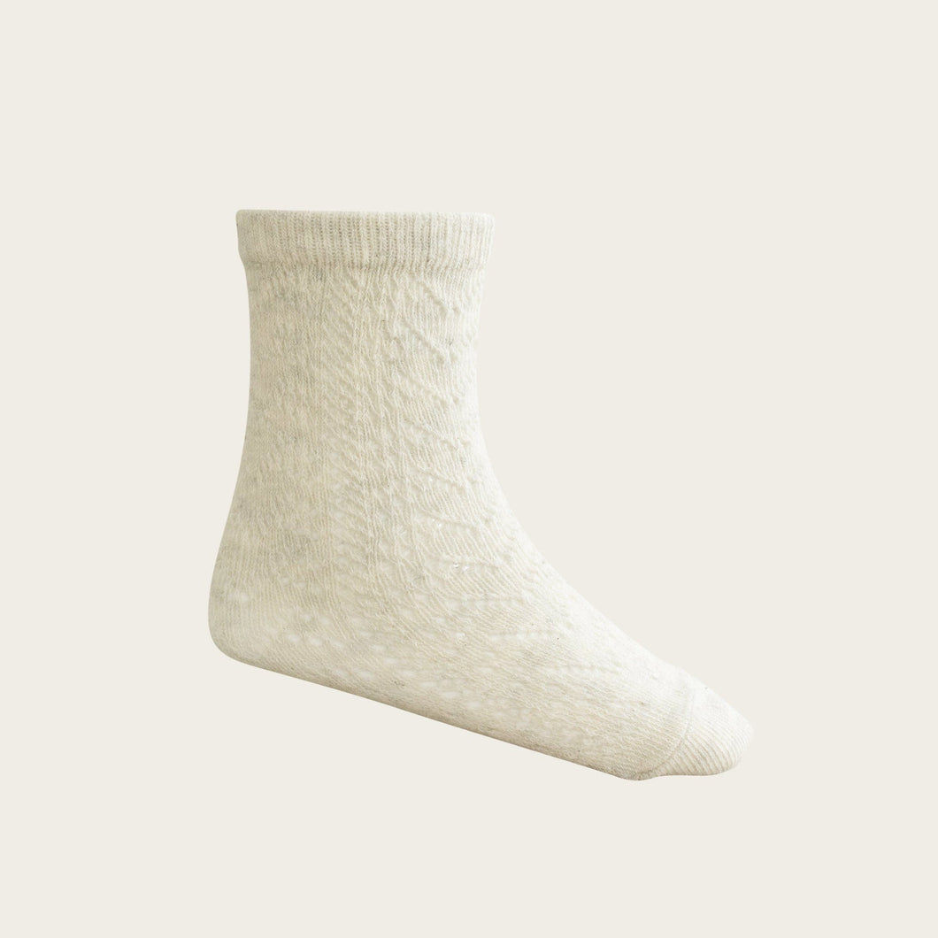 Jamie Kay Socks & Tights 3-12m Cable Weave Knee High Sock - Oatmeal