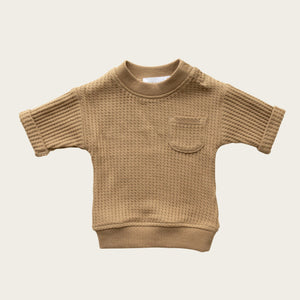 Jamie Kay Top 6-12m Organic Cotton Waffle Easton Top - Putty