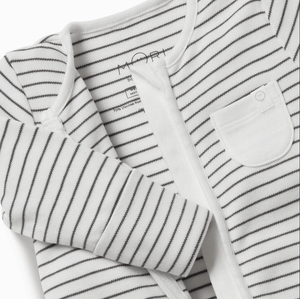 Zip-Up Sleepsuit - Grey Stripe (4423088504894)