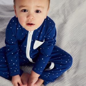 Zip-Up Sleepsuit - Grey Stripe (4423088504894)