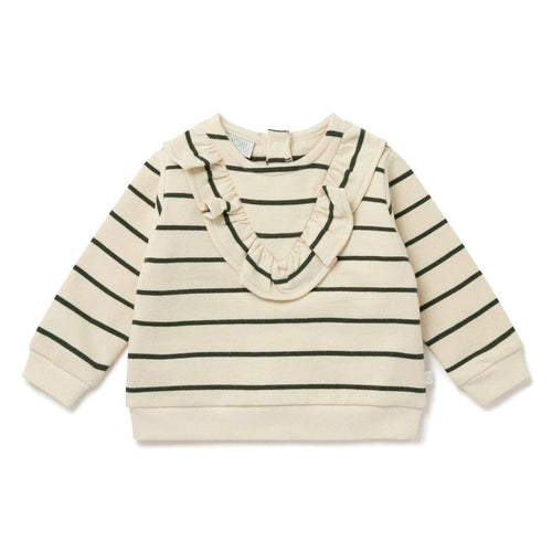 MORI Top 9-12m Striped Frilled Sweatshirt