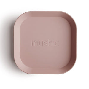 mushie dinnerwares Square Dinnerware Plates, Set of 2 (Blush)