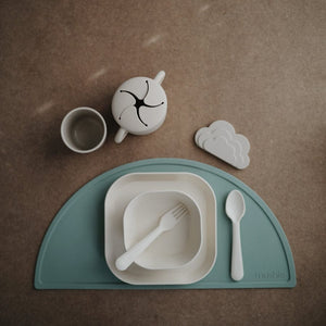 mushie dinnerwares Square Dinnerware Plates, Set of 2 (Ivory)