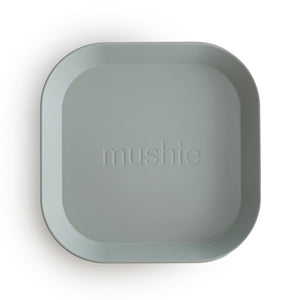 mushie dinnerwares Square Dinnerware Plates, Set of 2 (Sage)