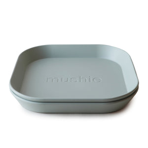 mushie dinnerwares Square Dinnerware Plates, Set of 2 (Sage)