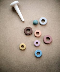 mushie Toy Stacking Rings Toy | Made in Denmark (Rustic)