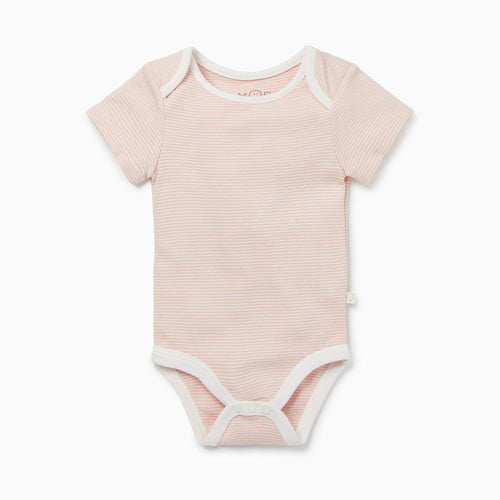 Short Sleeve Bodysuit - Blush Stripe