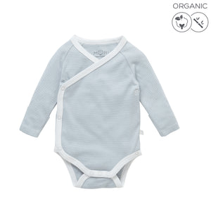 Long-Sleeve Kimono Bodysuit - Blue (4425953738814)