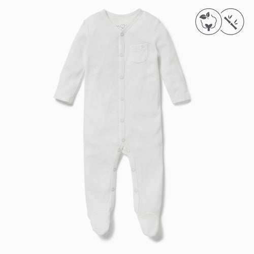 Front-Opening Sleepsuit - White