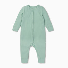 Load image into Gallery viewer, Ribbed Clever Zip Sleepsuit - Sage