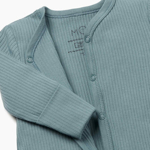 Ribbed Front Opening Sleepsuit 2 Pack Sky/Mint