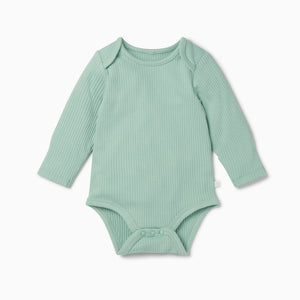 Ribbed Long Sleeve Bodysuit 2 Pack Blue/Mint