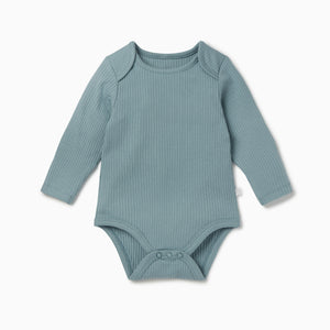 Ribbed Long Sleeve Bodysuit 2 Pack Blue/Mint