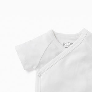 Short Sleeve Kimono Bodysuit - White