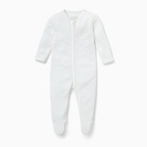 Clever Zip Sleepsuit - White