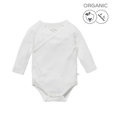 Load image into Gallery viewer, Long-Sleeve Kimono Bodysuit - White (4425952395326)