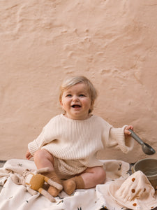 Boat Neck Oat Knitted Top