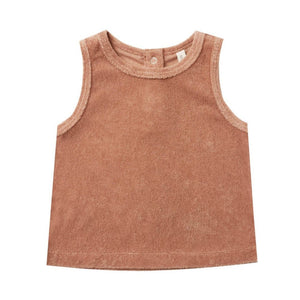Quincy Mae Top 12-18m Terry Tank | Terracotta