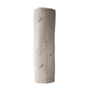 Muslin Swaddle Blanket Organic Cotton (Falling Stars)