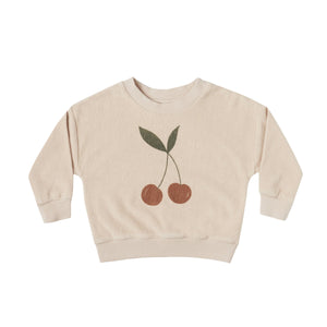 Rylee+Cru Top 12-18m terry crewneck || cherry