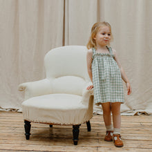 Load image into Gallery viewer, Daisy Chain Dress - Olive &amp; Oat Check Linen