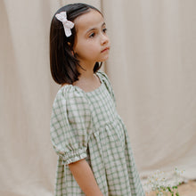 Load image into Gallery viewer, Marbles Dress - Oat &amp; Olive Check Linen
