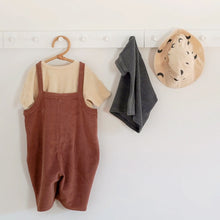Load image into Gallery viewer, Deep Earth Terry Cropped Dungarees