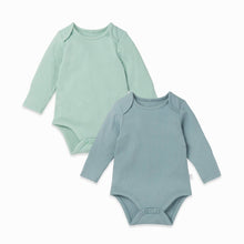 Load image into Gallery viewer, Ribbed Long Sleeve Bodysuit 2 Pack Blue/Mint