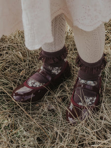 Frill Ankle Sock - Petite Fleur Blackberry